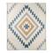 White, Blue & Yellow Southwestern Diamond Pattern Coral Fleece Blanket